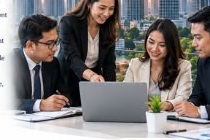 Pinnacle Asia consultants working with a client team